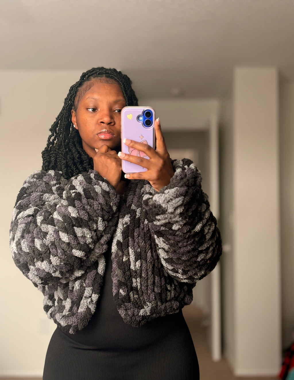 Midnight Camo Chunky Cardigan